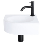 Valamu segistiga, valge/matt must