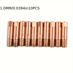 10-osaline Mb15 15Ak keevitusotsiku komplekt - Vastupidavad vaskkontaktid Mig/Mag jaoks, Suurused 0,6 mm kuni 1,2 mm, Sobib M6 p&otilde;leti., 0,9 mm