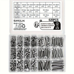 M6 M8 M10 Raskeveo Poldid ja Mutrid Komplekt, 304 Roostevaba Teras, 8 Levinumat Suurust.