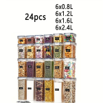5/10/15/24tk S&auml;ilitusmahutid, Kaas, Silt, BPA-vaba Plastpakendid, 24 vnt