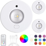 RGB LED laetav kaugjuhtimispuldiga kapivalgustite all, 3 tk