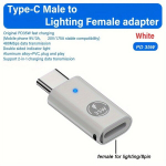 PD 35W Kiirlaadija Adapter, USB-C Mees Lightning Emane, K&otilde;rge Kiirus Andmeedastus 480Mbps, Alumiiniumisulamist, Kompaktne &Uuml;hendus iPhone, MacBook, Xiaomi, Samsung, Google Seadmetele. , Baltas
