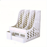 Mitmekihiline Laua Korraldaja: Plastist Failide Kasti Sahtliga Ja Riiulitega , Baltas