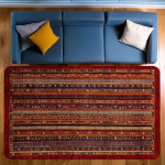 Vintage punane triibuline vaip - pehme, libisemisvastane ja kergesti puhastatav., 80cm*120cm