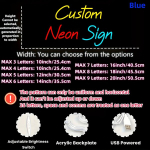 Nepersonaliseeritav LED neoonm&auml;rk reguleeritava USB-toitega valgustusega, Mėlyna