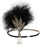 Naiste k&auml;ev&otilde;rud, vintage 1920. aastate paabulinnu sulgedest peapael &ndash; m&ouml;irgavad 20. aastate suured Gatsby Flapperi aksessuaarid, kuld