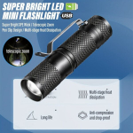 Ere LED Mini Taskulamp, Teleskoopne Zoomiga Laetav Taskulamp