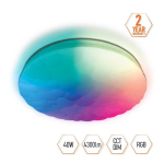 LED timmitav kaugjuhtimispuldiga laevalgusti, 40+8W, RGB(Rainbow), 4300Lm
