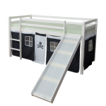 Lastevoodi lium&auml;ega, massiivne m&auml;nd, 207x150x97 cm, valge