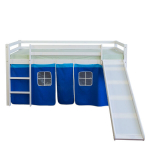 Loft-voodi, lastevoodi lium&auml;ega, 207x150x97 cm, valge