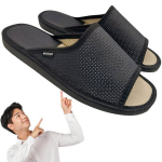 Meeste nahast flip-flopid kummist sussid Temale avatud varvastega klassikaline must mugav Bosaco