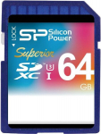 Silicon Power m&auml;lukaart SDXC 64GB Superior UHS-I U3