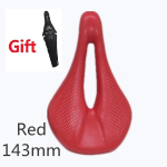 (-Punane 245 x 143 mm) Logota t&auml;iss&uuml;sinik sadul MTB/maanteeratta sadul &uuml;likerge nahast s&uuml;sinikupadjad jalgrattaiste 143 mm 155 mm, (-Raudona 245 x 143 mm)
