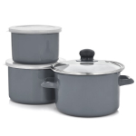 Pottide ja toidu s&auml;ilitamise anumate komplekt, 3-osaline