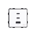 Kiirlaadimise pistikupesa USB+C+C &uuml;hendustega Feelspot, 65 W, valge