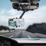 Telefonihoidja Tahavaatepeegli telefonihoidja auto kinnitusega telefoni ja GPS-i hoidiku jaoks Universaalne p&ouml;&ouml;rlev reguleeritav teleskoop-autotelefoni hoidik