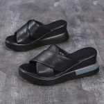 34Mustad sussid-2025 Suvine Mugav Moe Muffin Paks Alt Kaldus Konts Naiste Sandaalid Selg T&uuml;hjad Snap sandaalid Suured Kerged sandaalid, 34