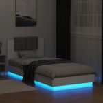 &uuml;heinimese voodi，t&auml;iskasvanu voodi，voodiraam peatsi ja LED-tuledega, valge, 100 x 200 cm CFE1826945