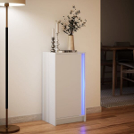 puhvetkapp，kummut，kapp LED-tulega, valge, 42,5 x 34 x 85 cm, tehispuit CFE65977