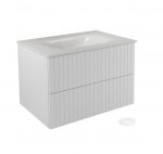 Seinale kinnitatav vannitoakapp kraanikausiga Besco Akya Linea, 76 cm, valge