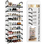 8-korruseline roostevabast terasest jalatsihoidik LIVMAN HR12-8H