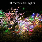 P&auml;ikeseenergiast tuled v&auml;ljas, LED Sun Fairy Lamp, veekindel dekoratiivne vasktraadi tuled j&otilde;ulupidu aiav&auml;rava &otilde;ue pulm v&auml;rvikas, 30 meters 300 lights
