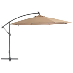vidaXL konsooldisainiga p&auml;ikesevari LED, metallpost, 350 cm pruunikas