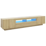 vidaXL telerikapp LED-tuledega, Sonoma tamm, 200 x 35 x 40 cm