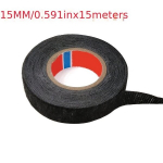 15-meetrine kuumakindel elektrilint, must pol&uuml;esterkangas kaablihalduseks, 1,5 cm