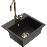 &Uuml;hekordne graniidist valamu Mexen Milo k&ouml;&ouml;gisegistiga Elia, must/kuldne metallic - 6505-75-670101-00