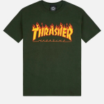 Meeste T-s&auml;rk Thrasher Flame T-Shirt, 144781, roheline