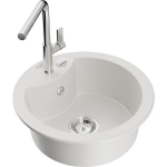 &Uuml;hekordne graniidist valamu Mexen Diego k&ouml;&ouml;gisegistiga Flora, valge - 6512-20-670401-00