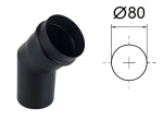Must korstna 45&deg; v&auml;ljalaskeava koos silikoontihendiga pelletik&uuml;ttele. D-80 mm