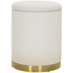 Kokkupandav taburet panipaigaga, kaanega, terasest alus, &uuml;mmargune jalatool 36 x 36 x 44 cm kreemjasvalge, Kreminės baltos spalvos