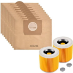 Tolmuimeja kott ja filter Karcher WD3 Kotit&auml;idise 6.959-130 [Partii 10] Filtrid esitamise 6.414-552.0 [Partii 2] Phonillico&reg;