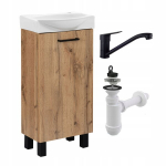 Kraanikapp k&auml;sit&ouml;&ouml; tammepuust vabalt seisev must p&ouml;&ouml;rlev kraan sifoon 40cm