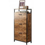 Rustikaalne pruun jalatsikapp Vintage industrial koridor 3 riiulit