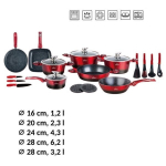 Kivimassist kastrulite komplekt, 21-osaline