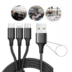 USB-kaabel 3 t&uuml;&uuml;pi pistikutega, valge
