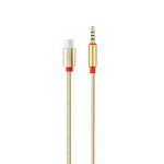 KIN KY-126 USB-C (t&uuml;&uuml;p C) kuni 3,5 mm helipistikuga AUX-kaabel mikrofoniliiniga Gold