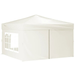 vidaXL kokkupandav peotelk seintega, kreemjas, 3 x 3 m