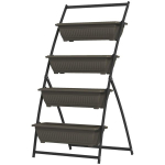 Taimeastmestik riiuliga, virnastatav, ilmastikukindel, 76 x 79 x 162 cm, pruun