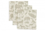 Beebi musliinist suu lapp Jollein Muslin Animals Olive, pehme ja korduvkasutatav