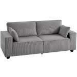 Diivan 3-kohaline 218x79x91 cm helehall sametkangas polsterdus