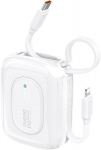 Akupank Powerbank Dudao K32 10000 Mah integreeritud Usb-c/lightning kaabliga - valge