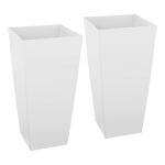 Istutuskastide komplekt 32,5x32,5x66,5 cm Valge Plastik