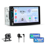 7-tolline 2-din universaalne auto gps-navigatsioon junsun toetab juhtmevaba carplay ja android auto gps-navigatsiooni type-c usb wifi fm koos kaamera ja mikrofoniga