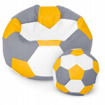 Tumba kott-tumbaga Ball XXXXL (100 cm), Kollane/Hall/Valge