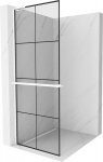 Mexen Kioto+ L du&scaron;isein riiuliga Walk-in 70 x 200 cm, must ruudustik, valge - 800-070-123-20-77