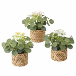 Tehiseukal&uuml;pti lehed v&auml;ikeste lilledega, 16 cm, kollane, valge, roosa, 3 tk.